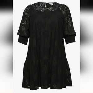 Black Lace Mini Dress 3/4:Sleeve  size 24 EU 54